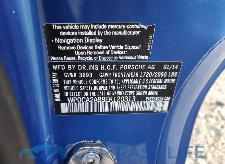 WP0CA2A88EK120313# 12