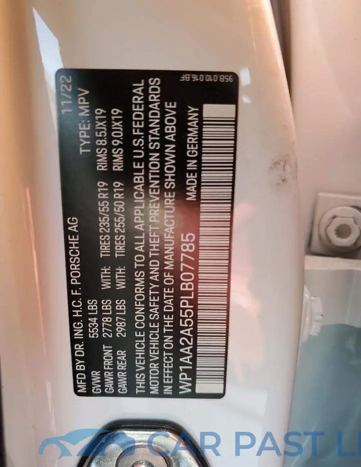 WP1AA2A55PLB07785# 13