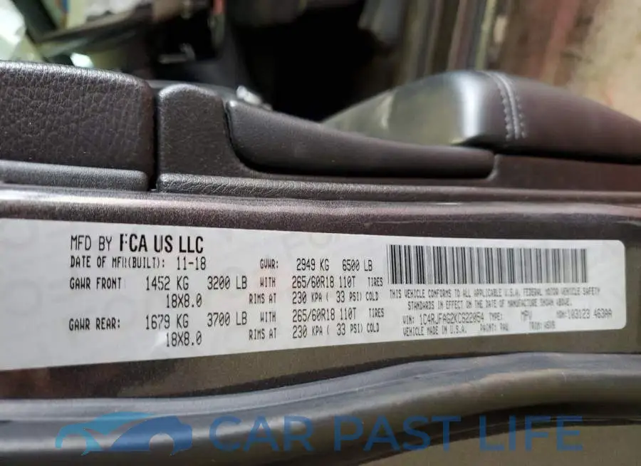 1C4RJFAG2KC622054# 13