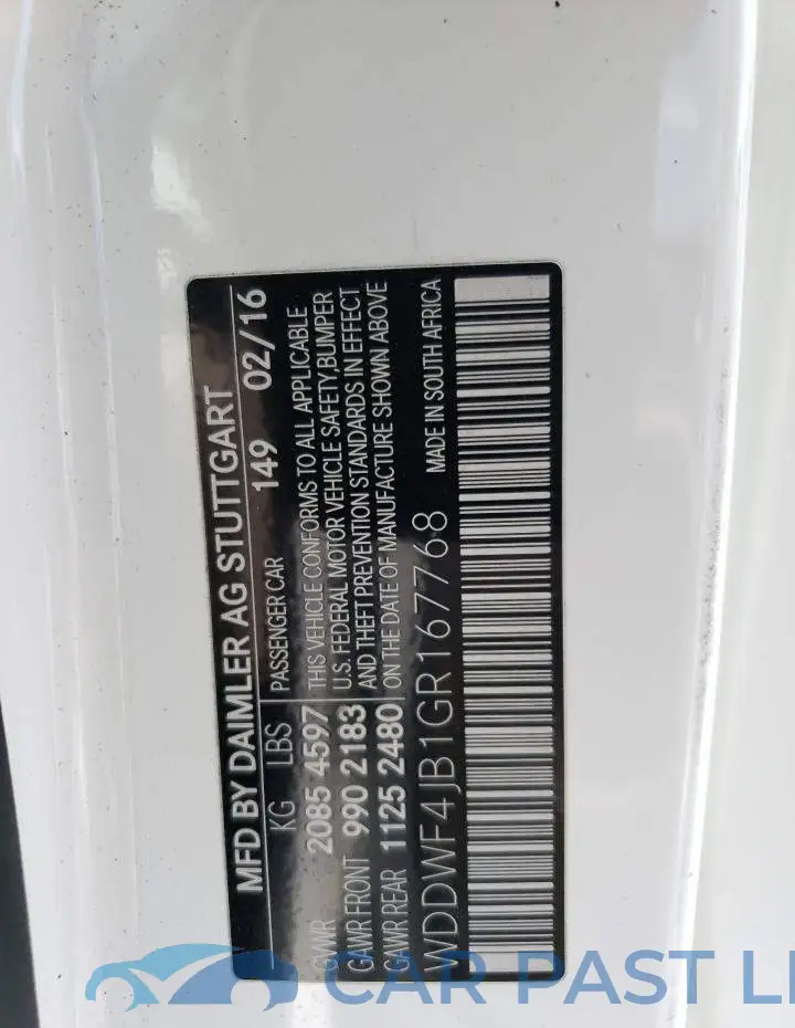 WDDWF4JB1GR167768# 12