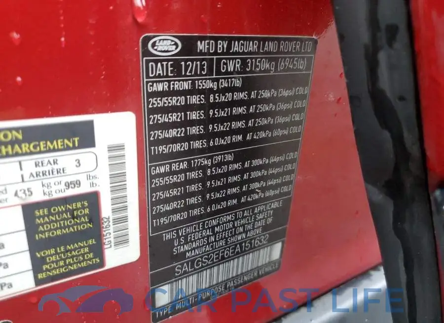 SALGS2EF6EA151632# 13