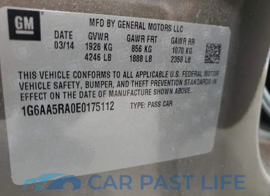 1G6AA5RA0E0175112# 12
