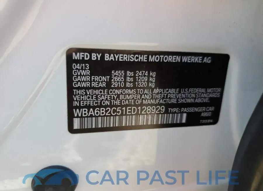 WBA6B2C51ED128929# 12