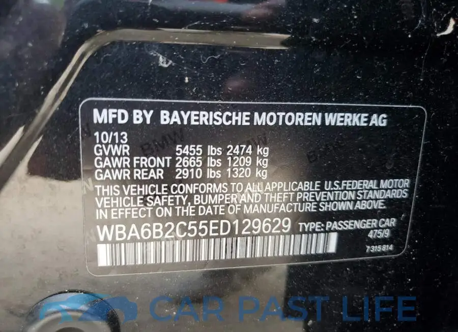 WBA6B2C55ED129629# 13