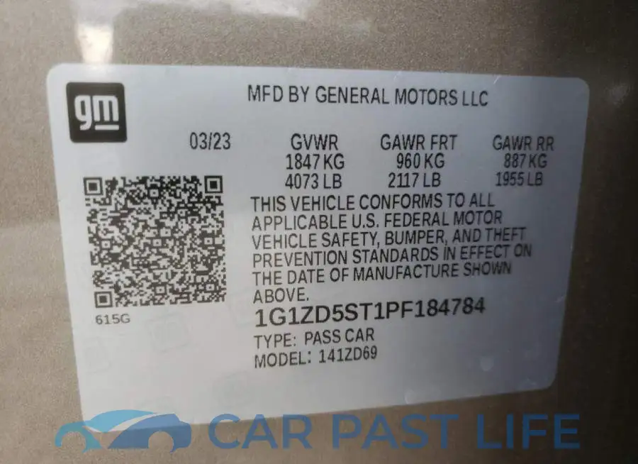 1G1ZD5ST1PF184784# 13