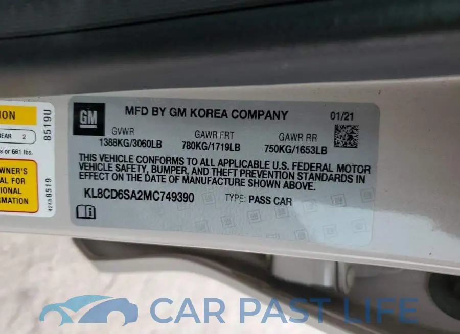 KL8CD6SA2MC749390# 12