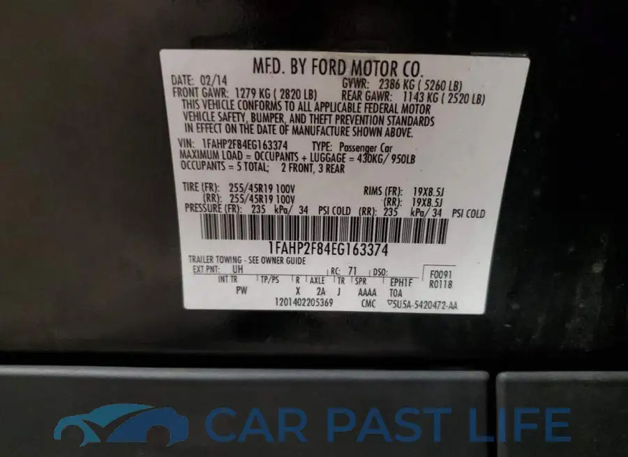 1FAHP2F84EG163374# 13