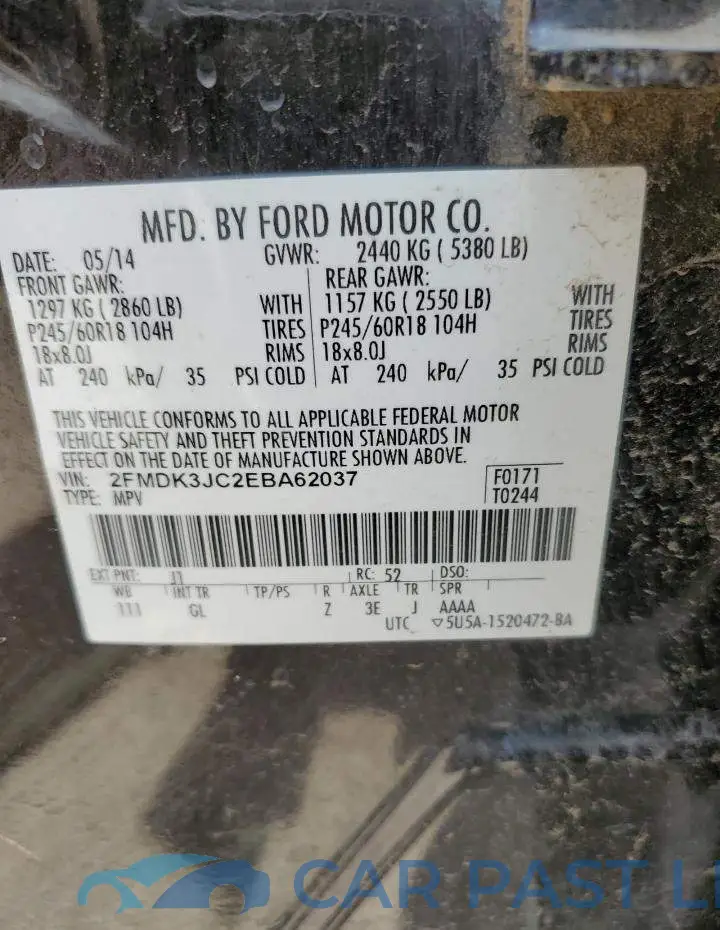 2FMDK3JC2EBA62037# 13