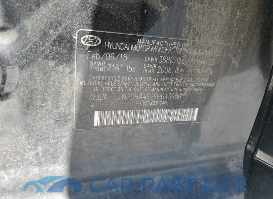 5NPDH4AE2FH643909# 12