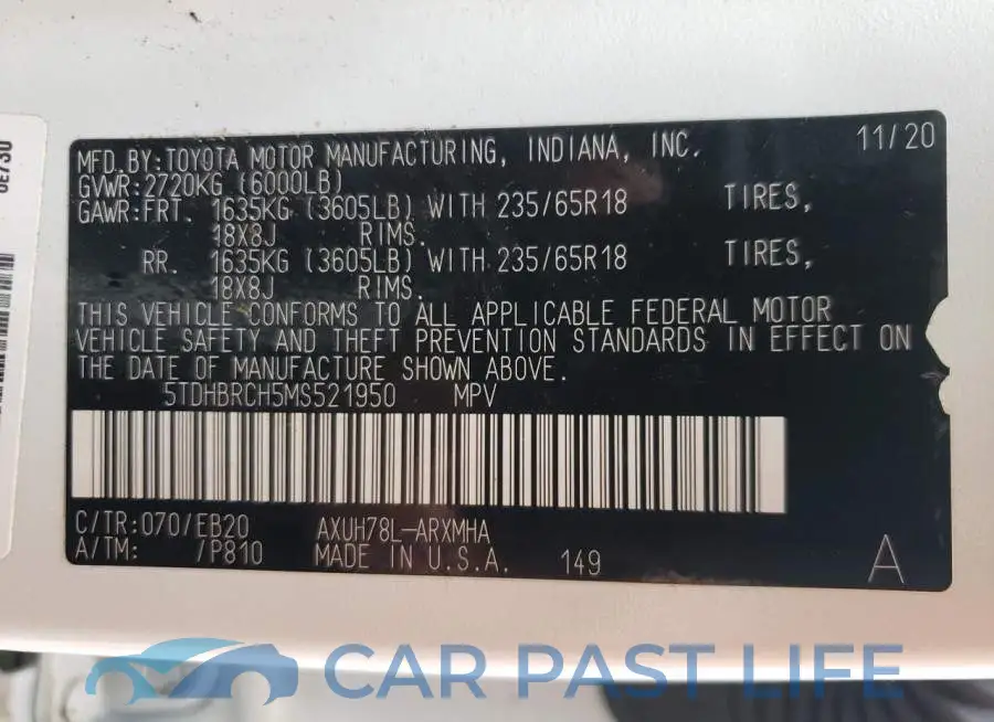 5TDHBRCH5MS521950# 13