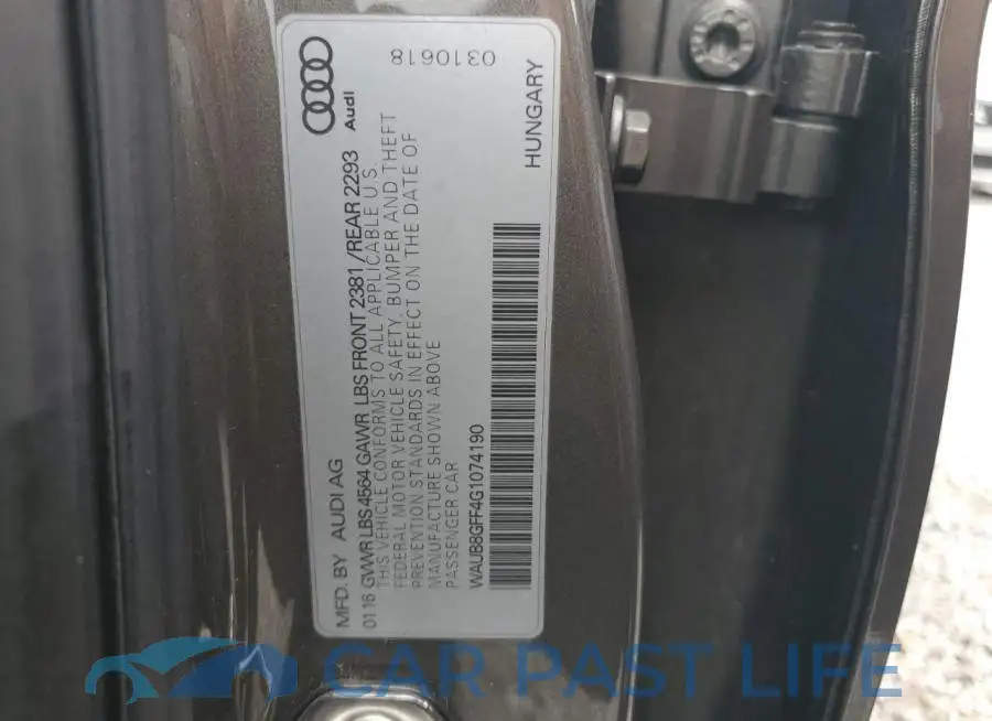 WAUB8GFF4G1074190# 12