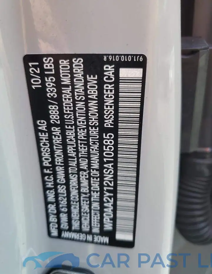 WP0AA2Y12NSA10585# 12