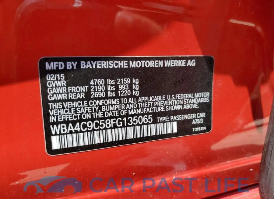 WBA4C9C58FG135065# 12