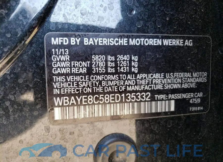WBAYE8C58ED135332# 12