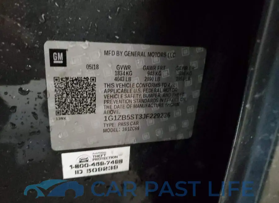 1G1ZB5ST3JF229236# 12
