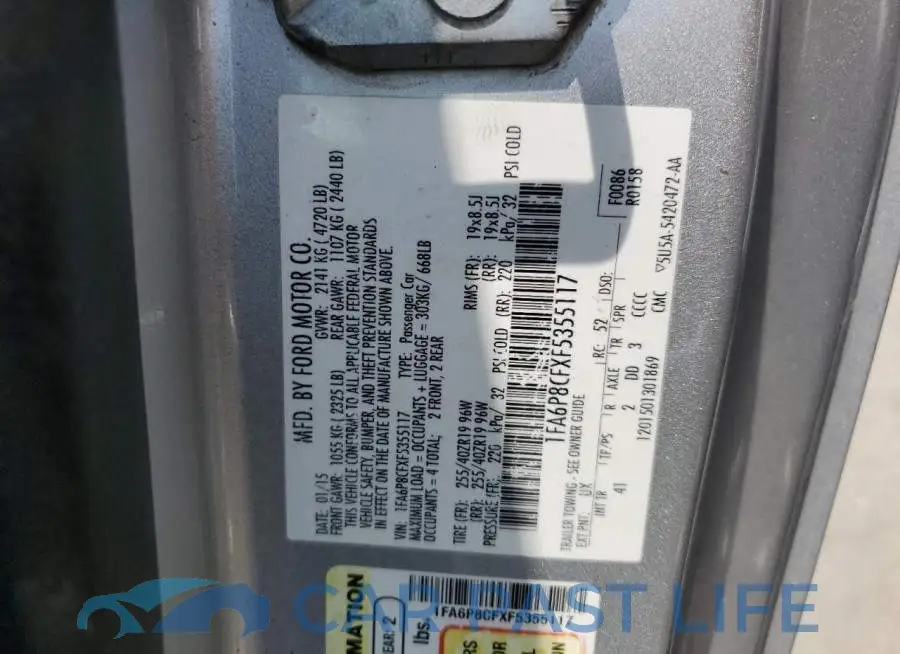 1FA6P8CFXF5355117# 12
