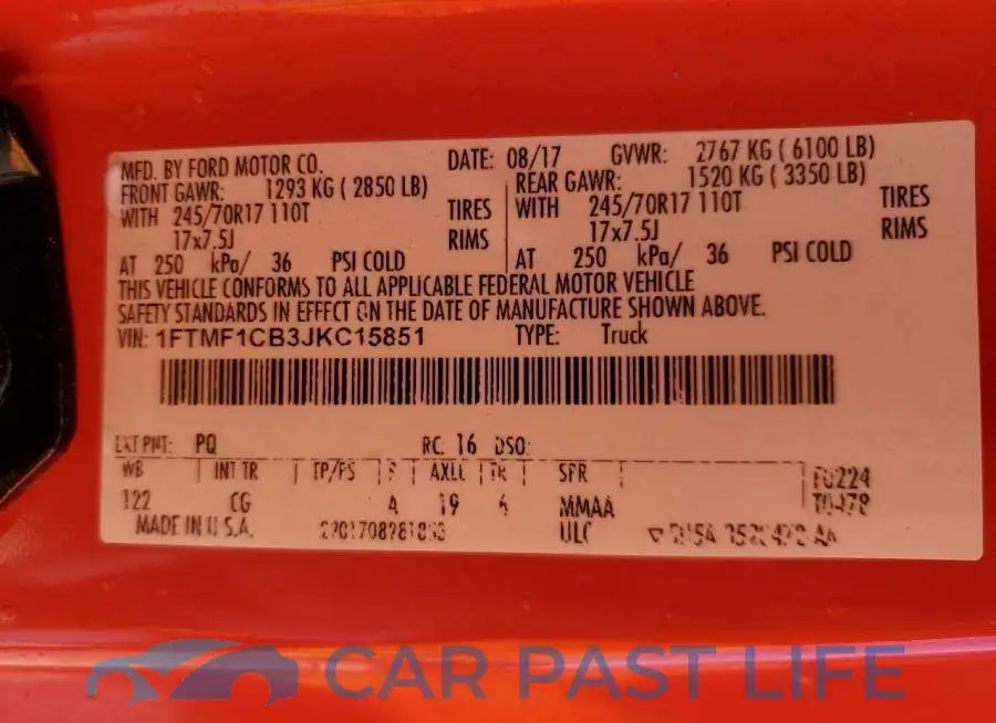 1FTMF1CB3JKC15851# 13