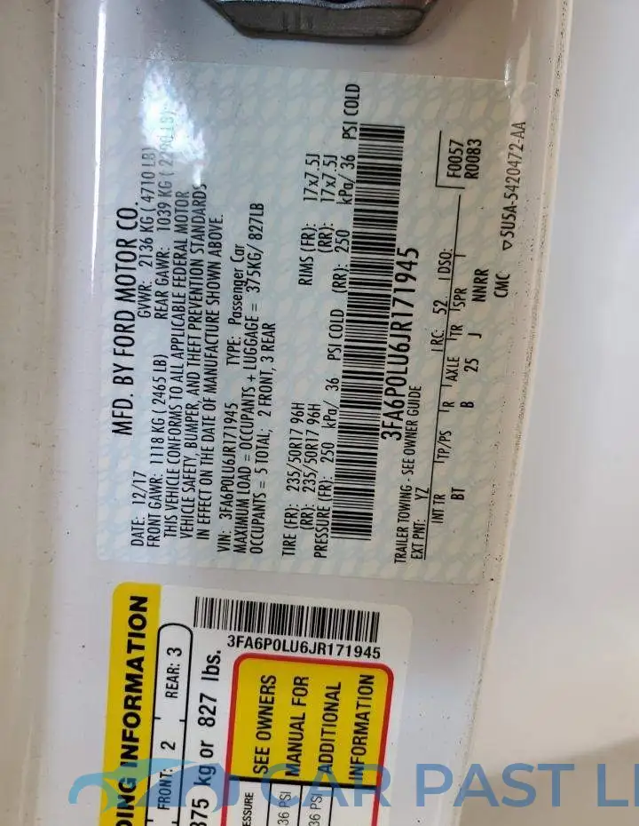 3FA6P0LU6JR171945# 13