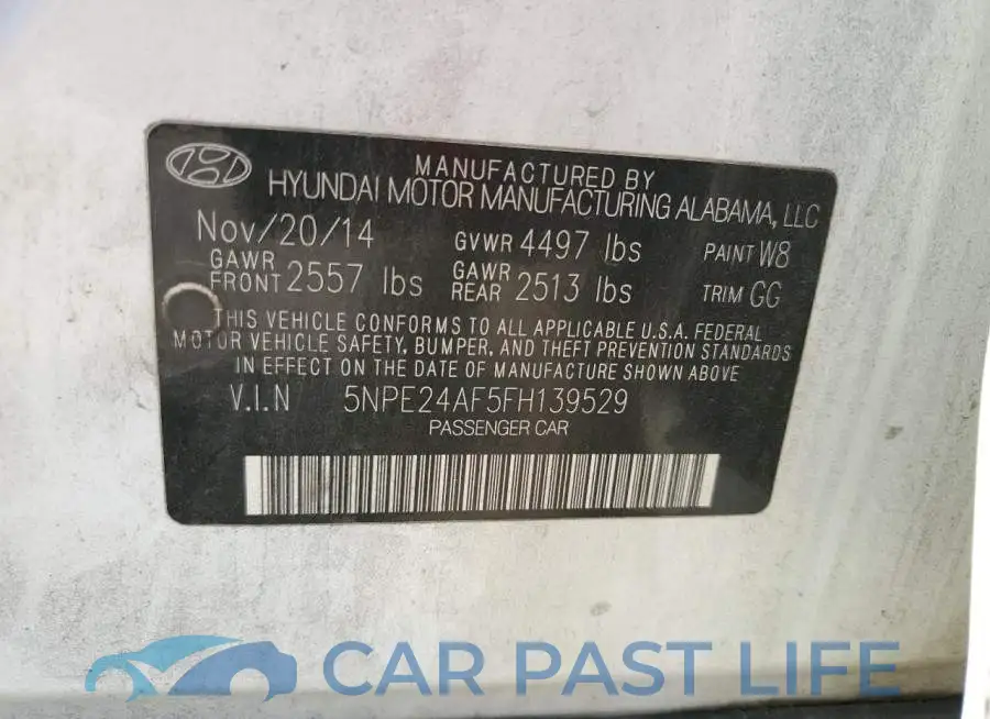 5NPE24AF5FH139529# 12