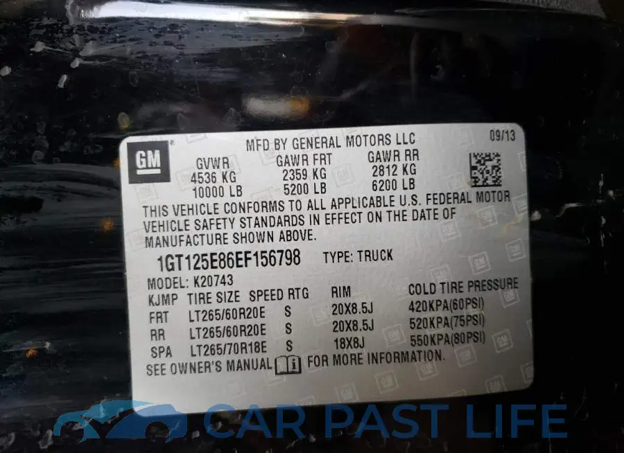 1GT125E86EF156798# 12