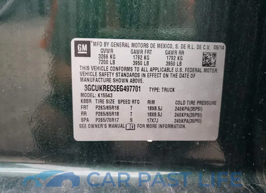 3GCUKREC5EG497701# 12