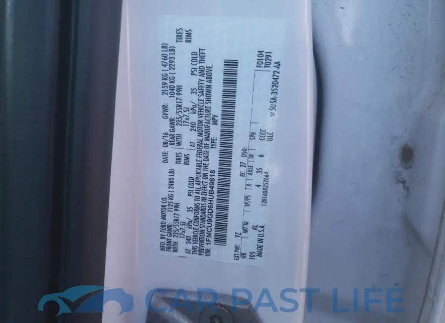1FMCU9GD6HUB49818# 13