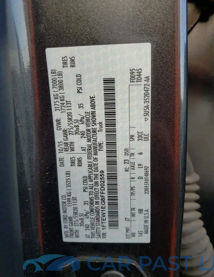 1FTEW1EG8FFD02559# 12