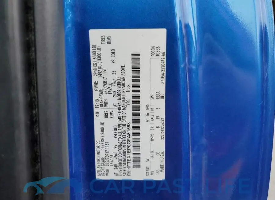 1FTEX1EP0GFA81568# 13