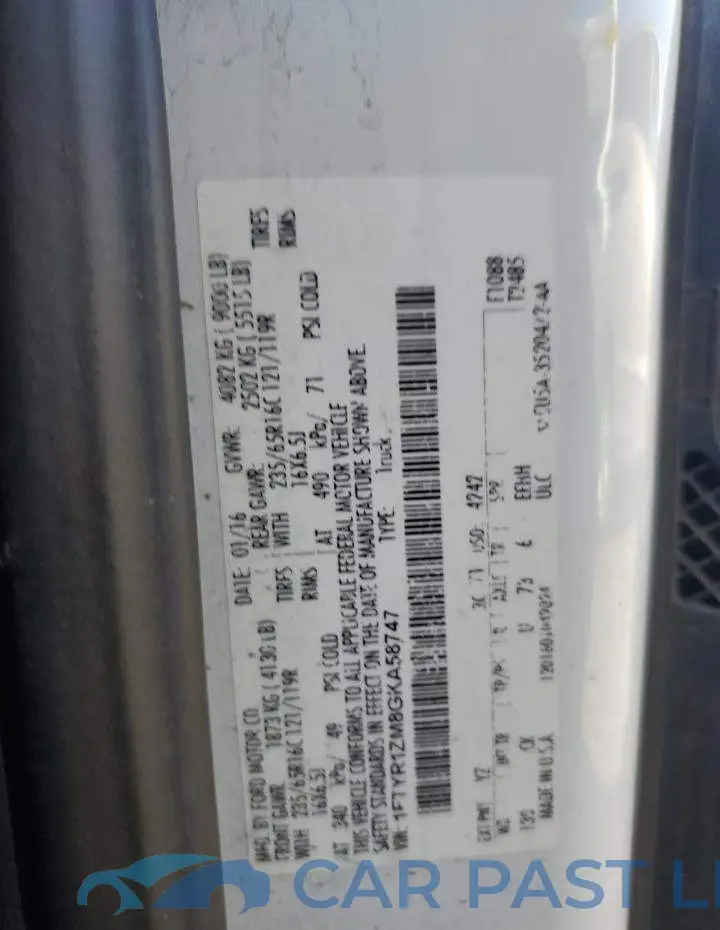 1FTYR1ZM8GKA58747# 13