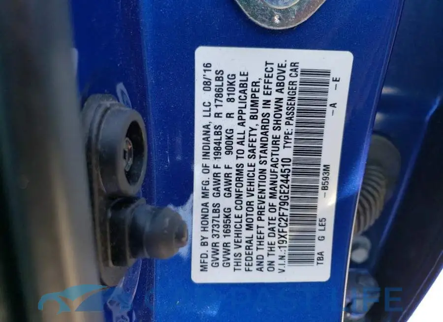 19XFC2F79GE244510# 12