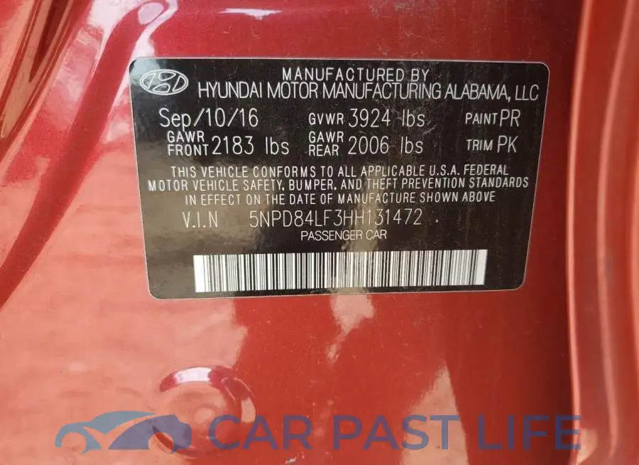5NPD84LF3HH131472# 12