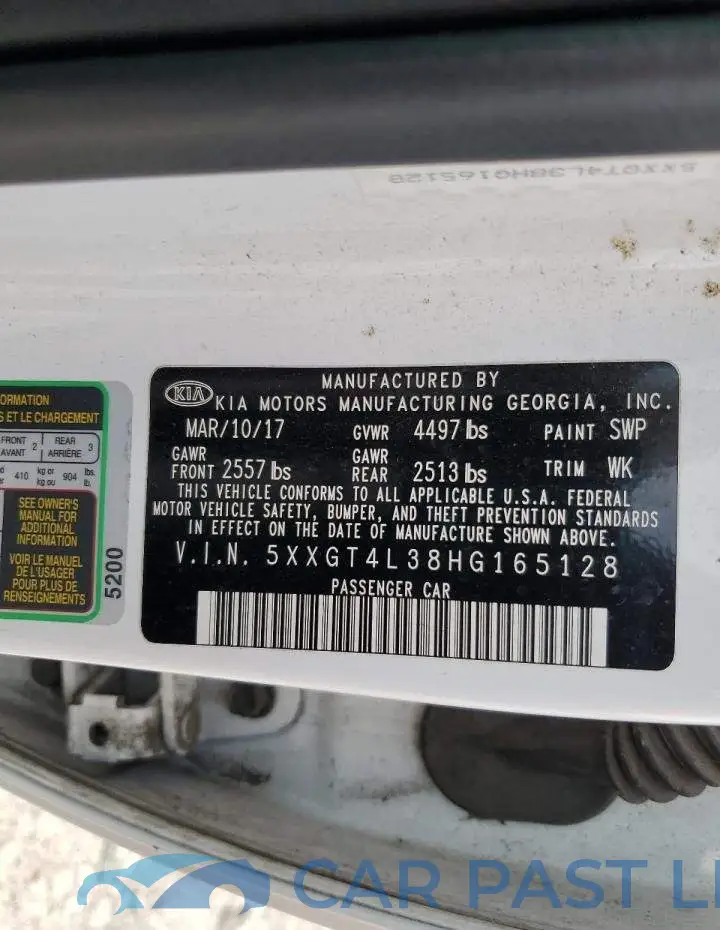 5XXGT4L38HG165128# 13
