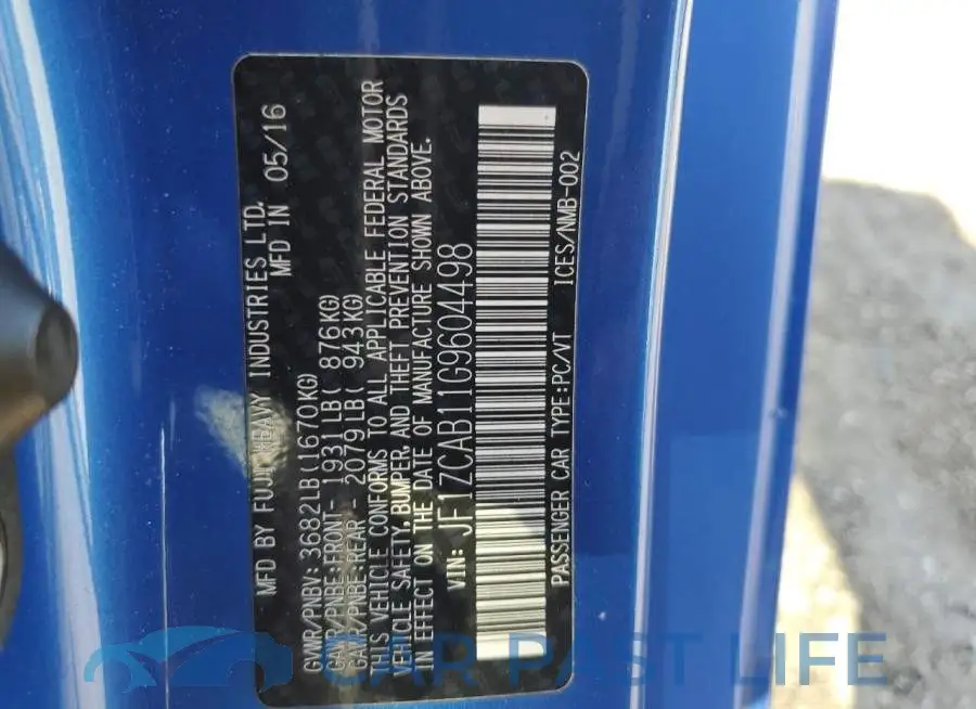 JF1ZCAB11G9604498# 12