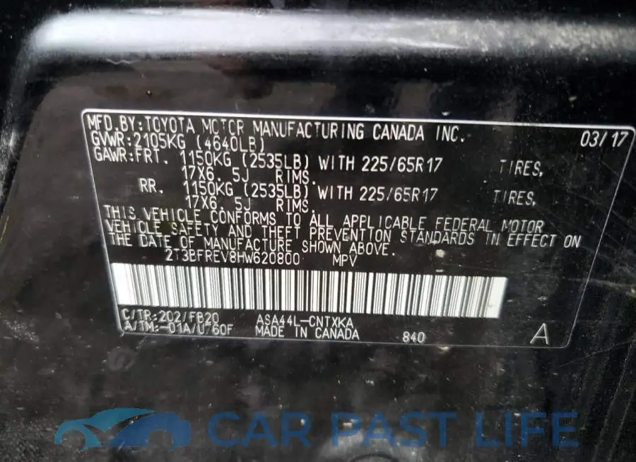 2T3BFREV8HW620800# 13