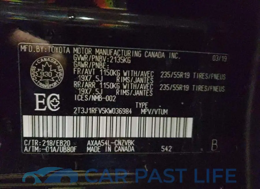 2T3J1RFV5KW036984# 14