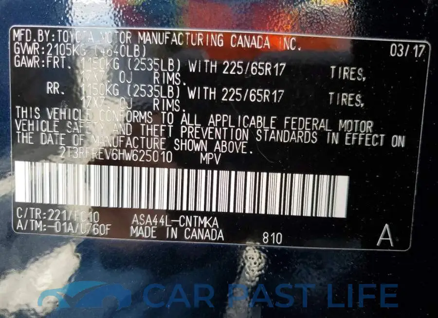 2T3RFREV6HW625010# 12