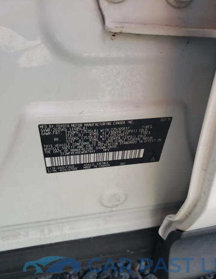 2T3WFREV6EW087844# 14