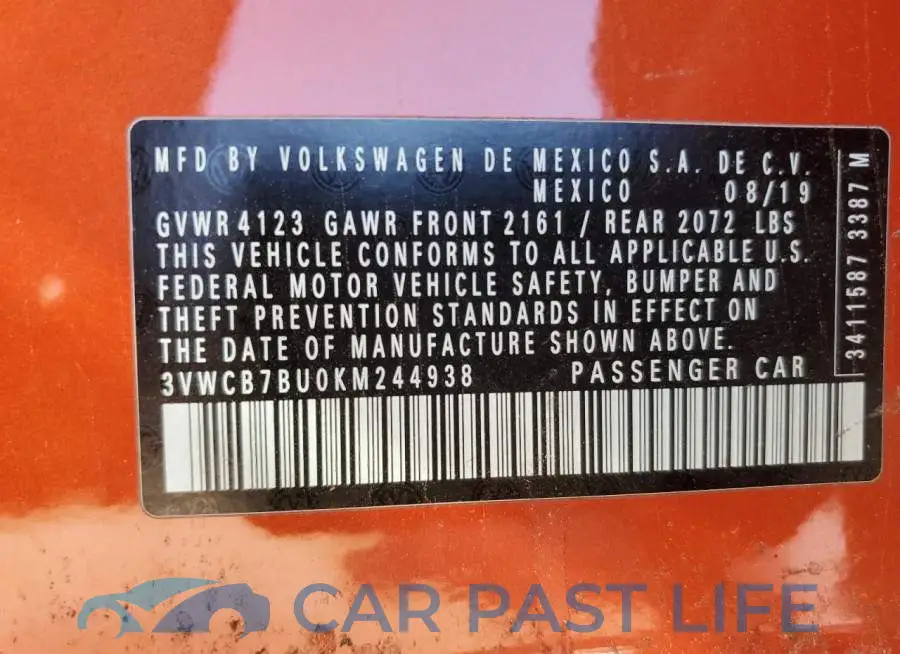 3VWCB7BU0KM244938# 12