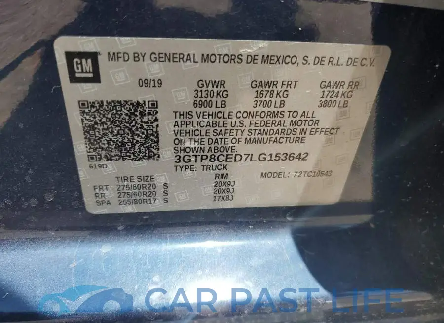 3GTP8CED7LG153642# 12