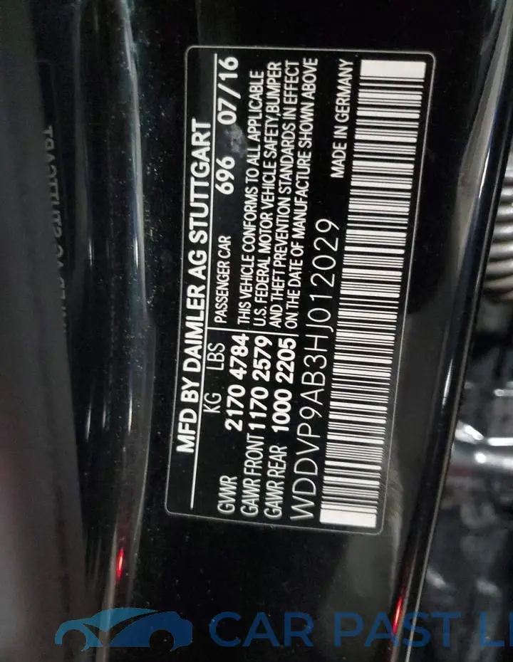 WDDVP9AB3HJ012029# 14