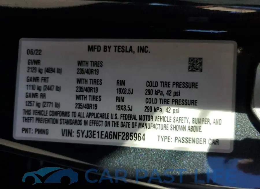 5YJ3E1EA6NF285964# 12