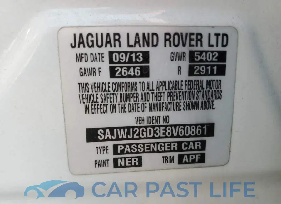 SAJWJ2GD3E8V60861# 12