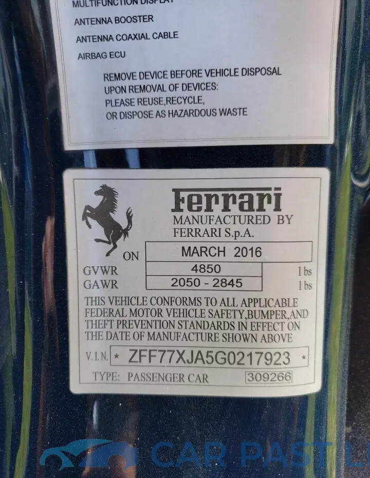 ZFF77XJA5G0217923# 12