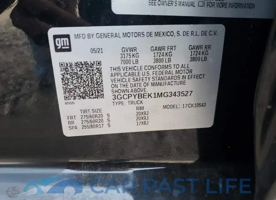 3GCPYBEK1MG343527# 12
