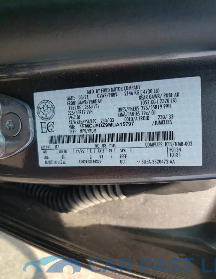 1FMCU9DZ9MUA15797# 13