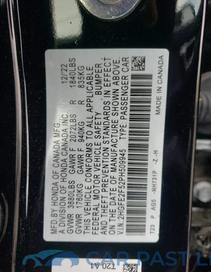 2HGFE2F52PH509945# 12