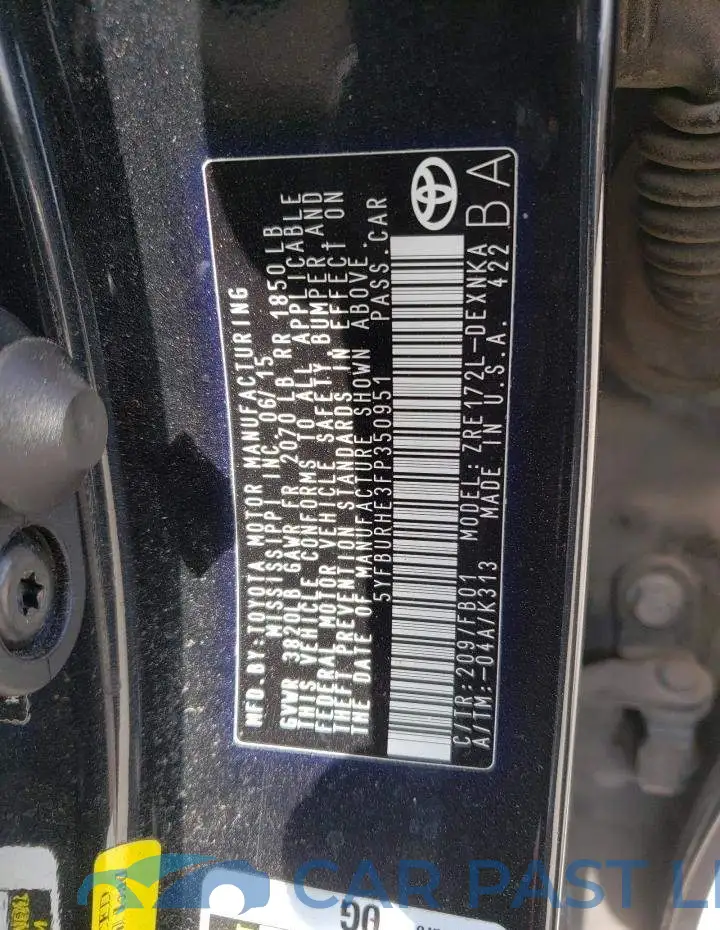 5YFBURHE3FP350951# 12