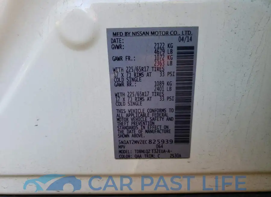 5N1AT2MV2EC825939# 12