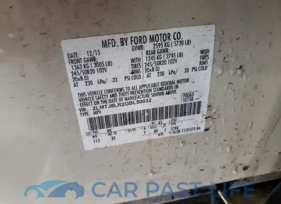 2LMTJ8LR2GBL50032# 12