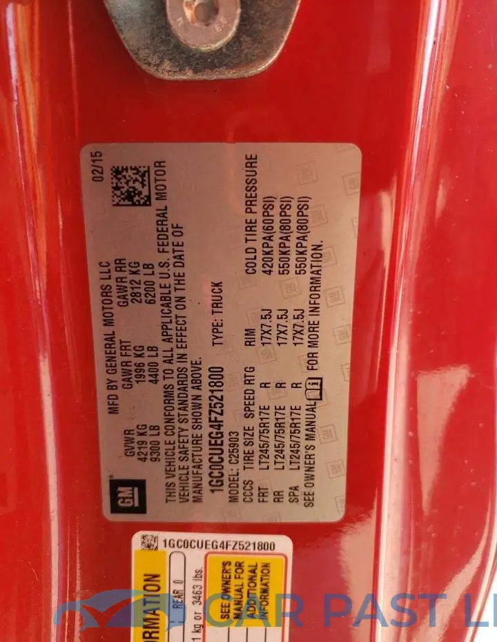 1GC0CUEG4FZ521800# 12